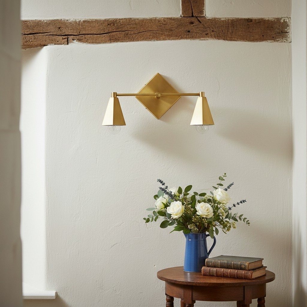 Ornato Luxe Geometrische Badkamerlamp - Massief Messing Art Deco Badkamerverlichting HL1710