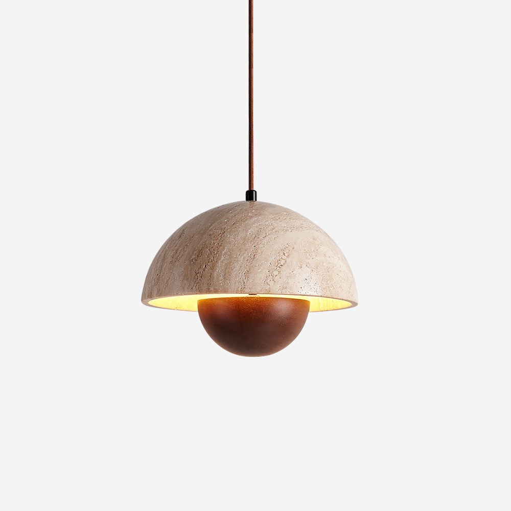 Hanglamp met natuurlijke travertijnbloemknop HL932