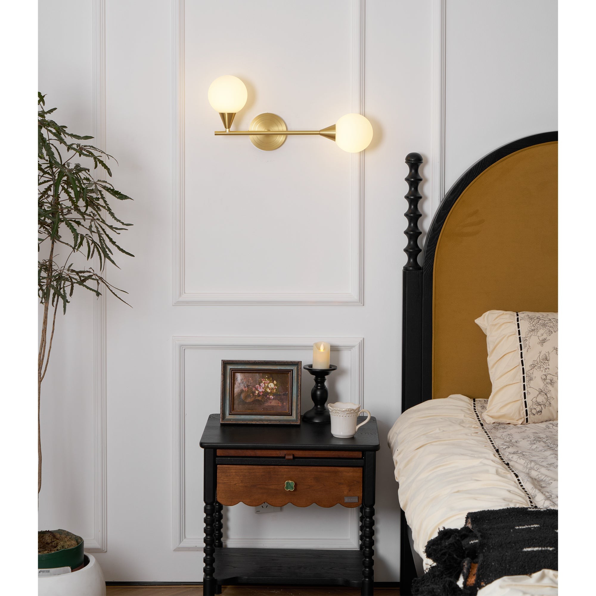 Holten messing wandlamp met arm HL2962