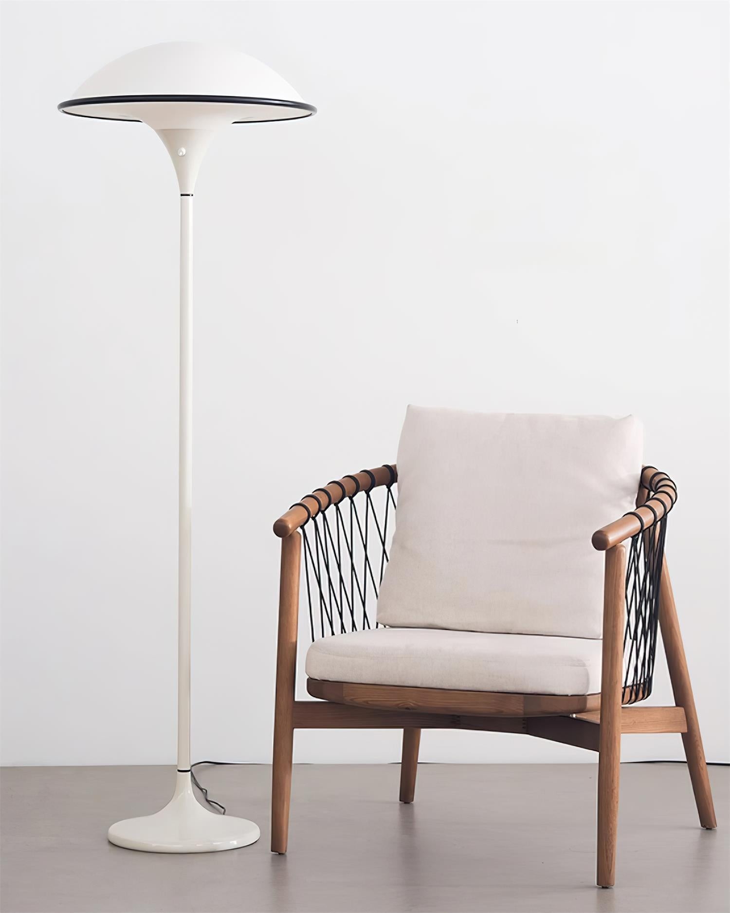 Deense Retro Witte Vliegende Schotel Vloerlamp HL424