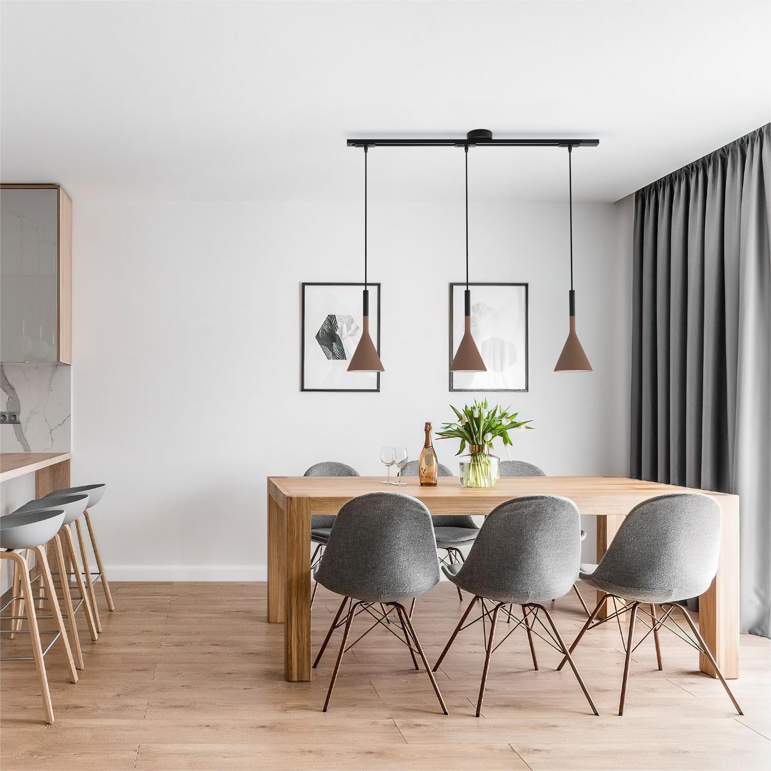 Zwenkarm enkel ophangsysteem voor een hanglamp HL202