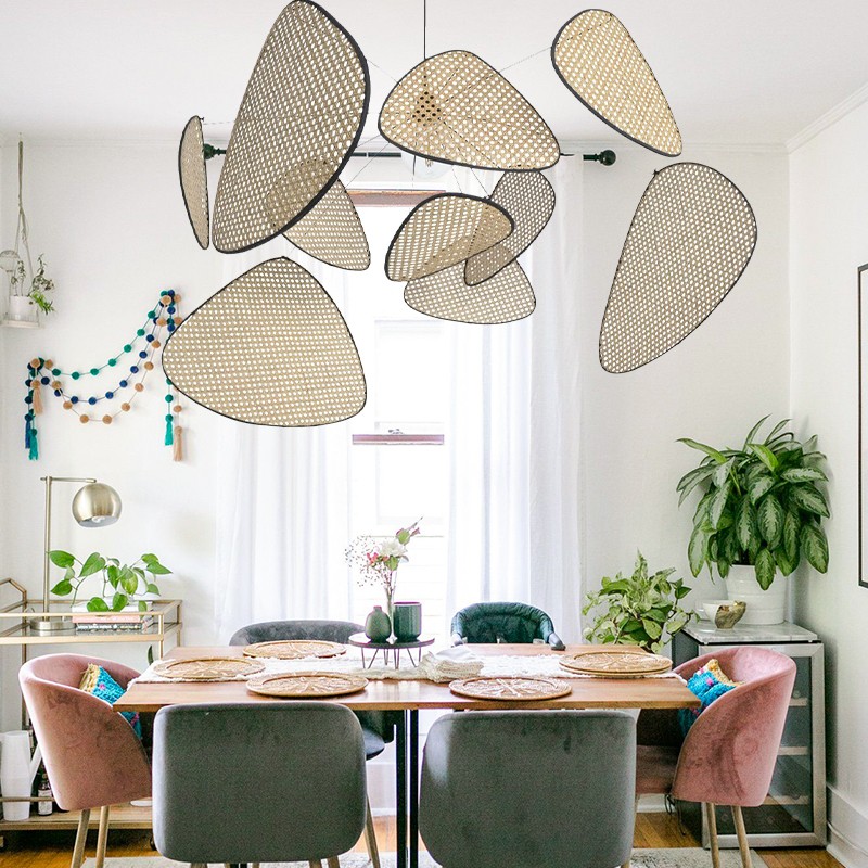 Natuurlijk Rotan Hanglamp Screen Cannage