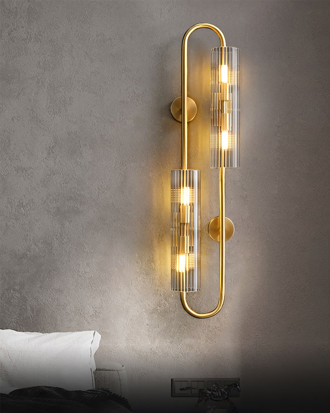 Dubbele messing wandlamp HL1138