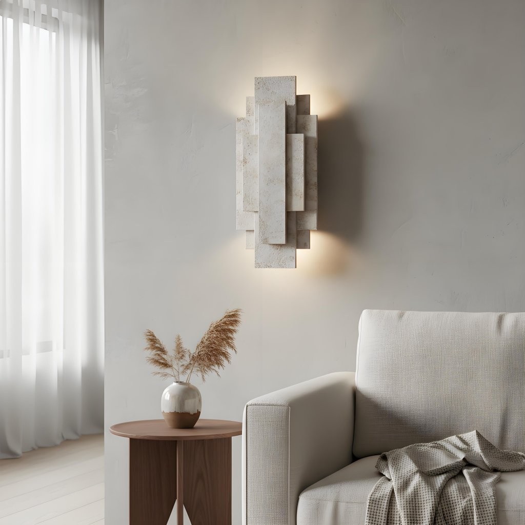 Kelsar Rechthoekige Wandlamp - Goud- en Zilverkleurige Afwerking voor Woonkamer of Slaapkamer HL2248