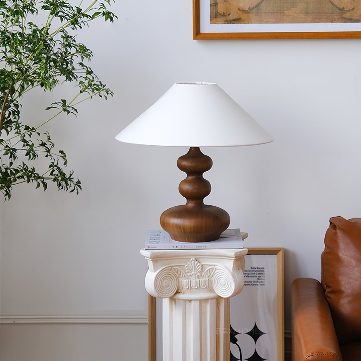 Nordic Retro Massief Houten Tafellamp HL472