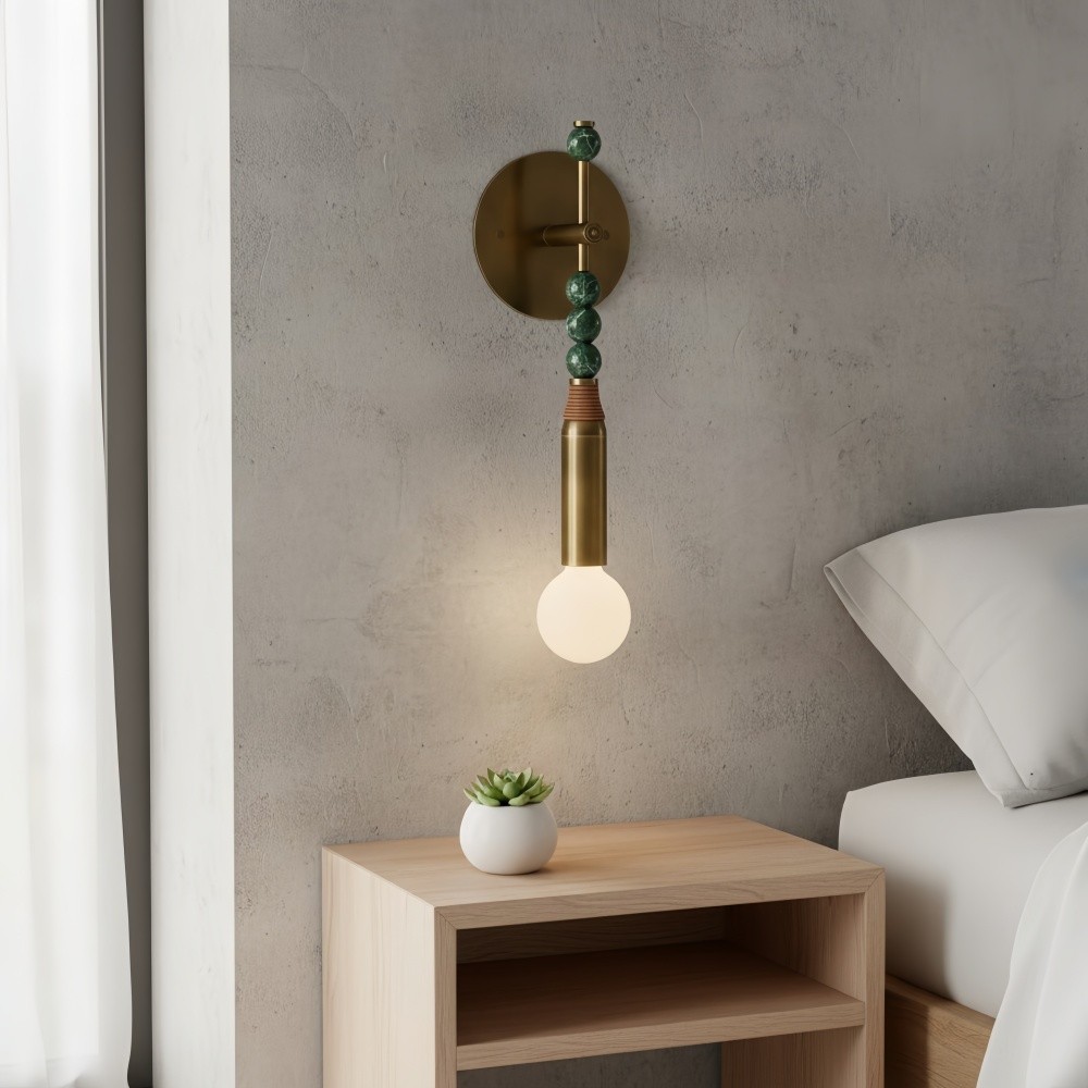 Dotmelle Moderne Wandlamp - Artistieke wandlamp van marmer en messing voor slaapkamer of hal HL2540