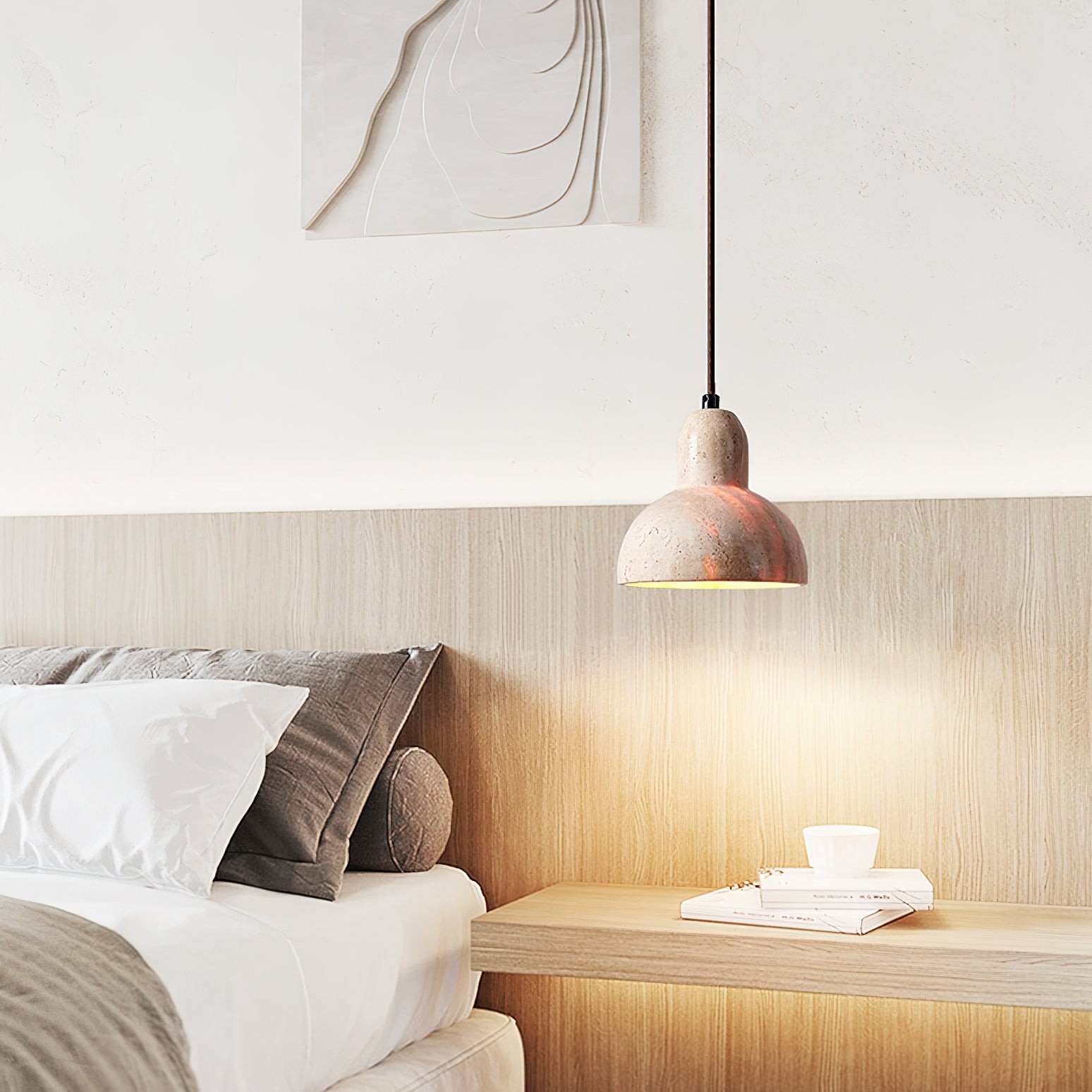Wabi-Sabi Stijl Creatieve Travertijn Hanglamp HL899