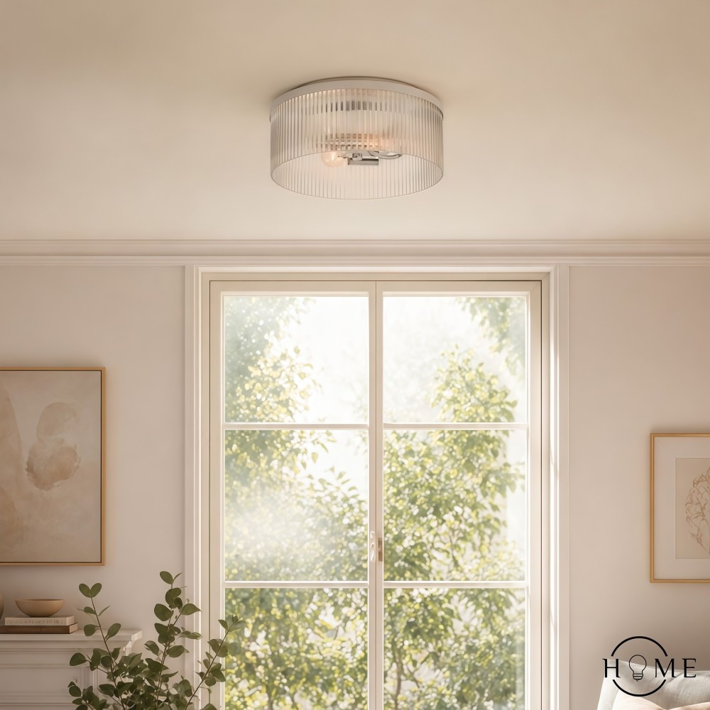 Cooper Geribbelde Glazen Plafondlamp HL1004