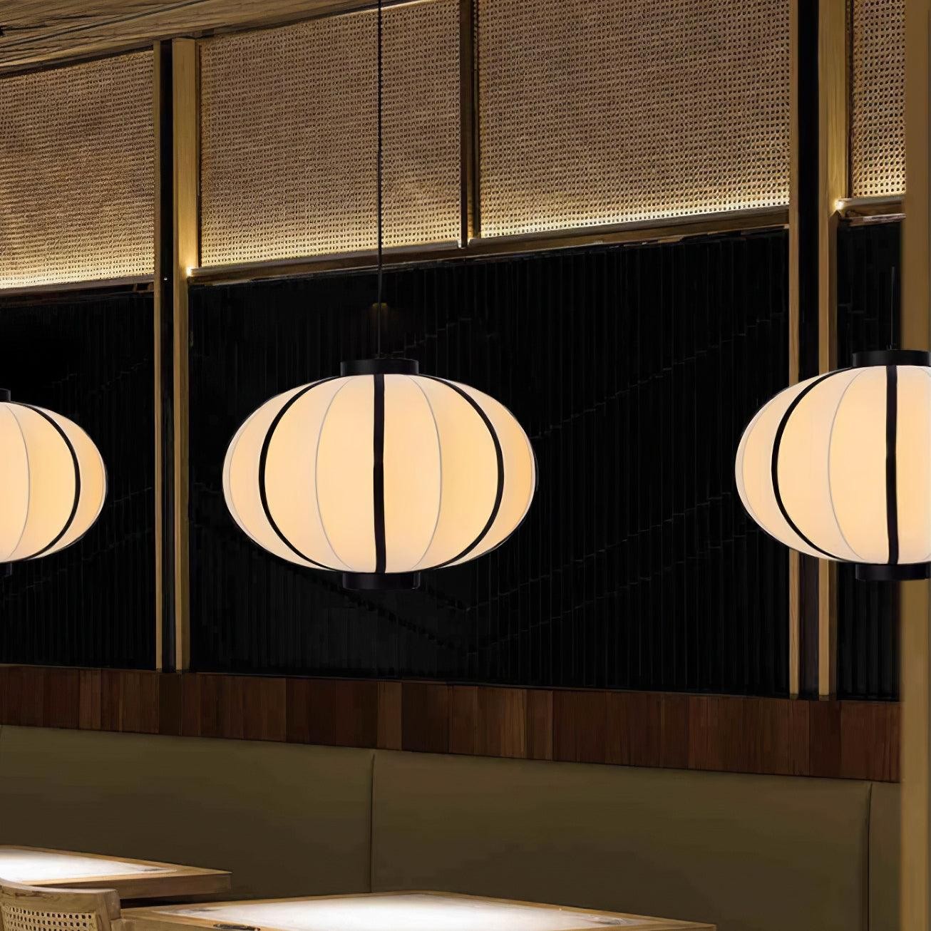 Minimalistische zwart-witte lantaarn hanglamp HL816