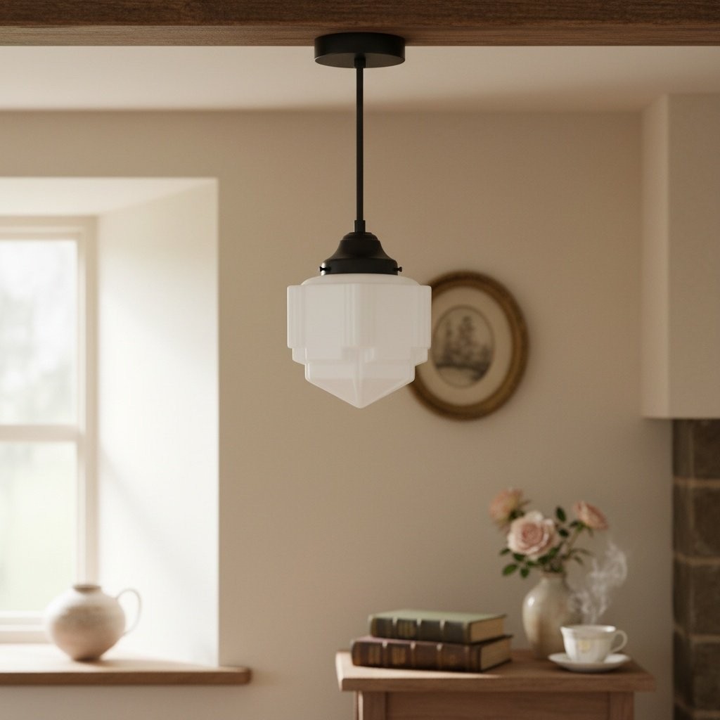 Geotower Glazen Moderne Hanglamp - Wolkenkrabber Design - Afwerking van Messing, Zwart of Nikkel HL1702