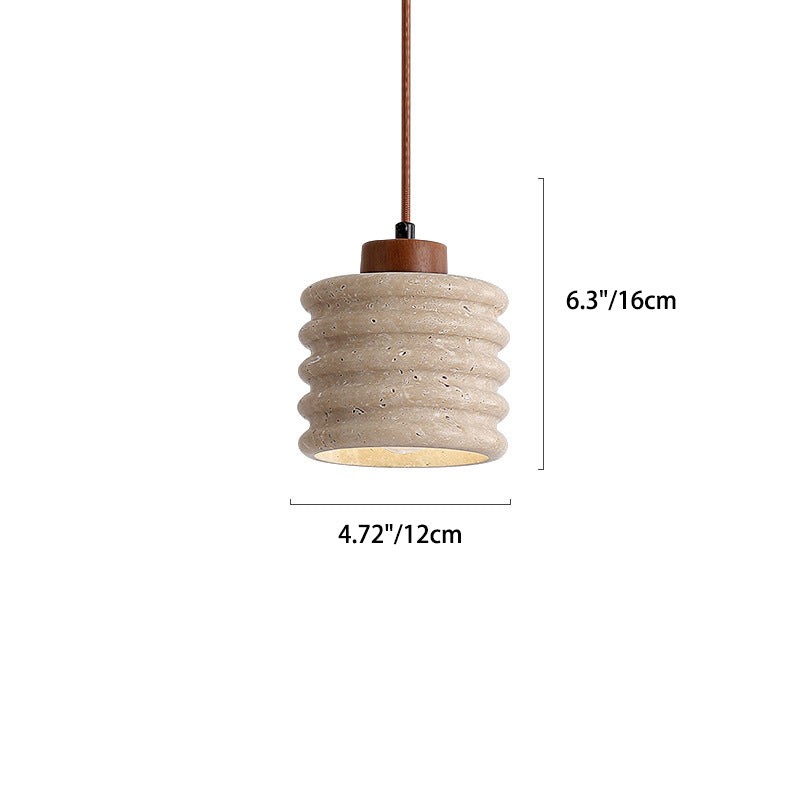 Traditionele retro cilindrische hanglamp van massief hout HL868