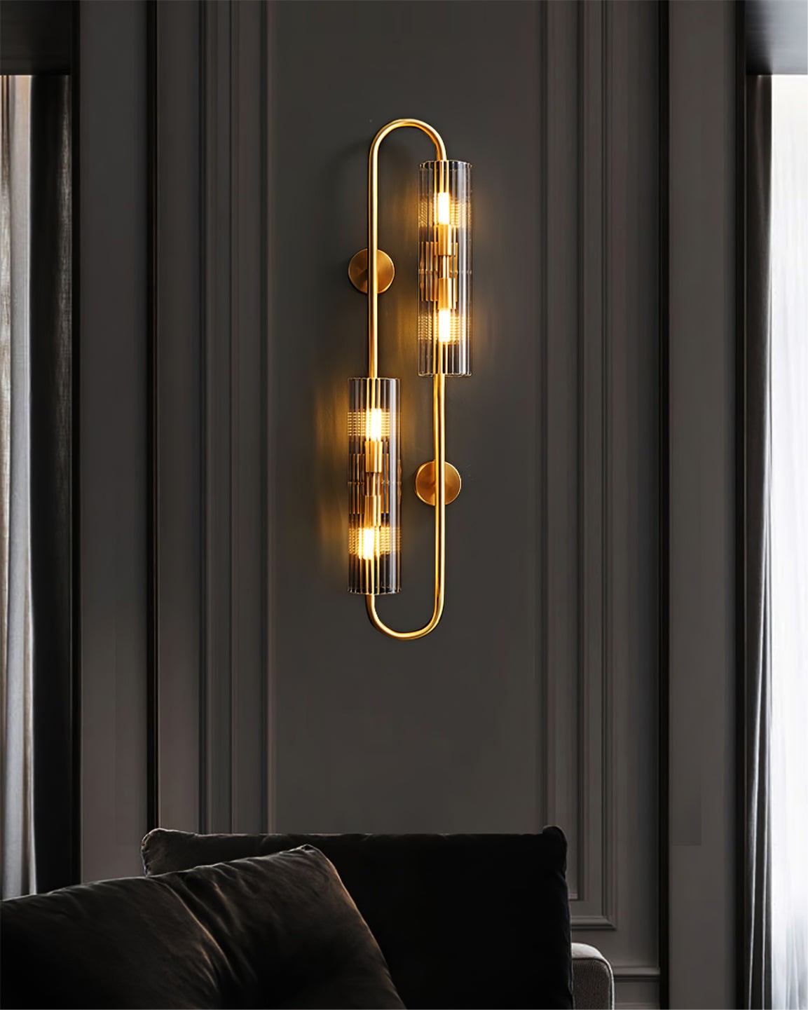 Dubbele messing wandlamp HL1138