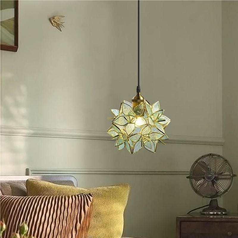 Romantische Handgeblazen Glazen Bloemen Hanglamp HL85