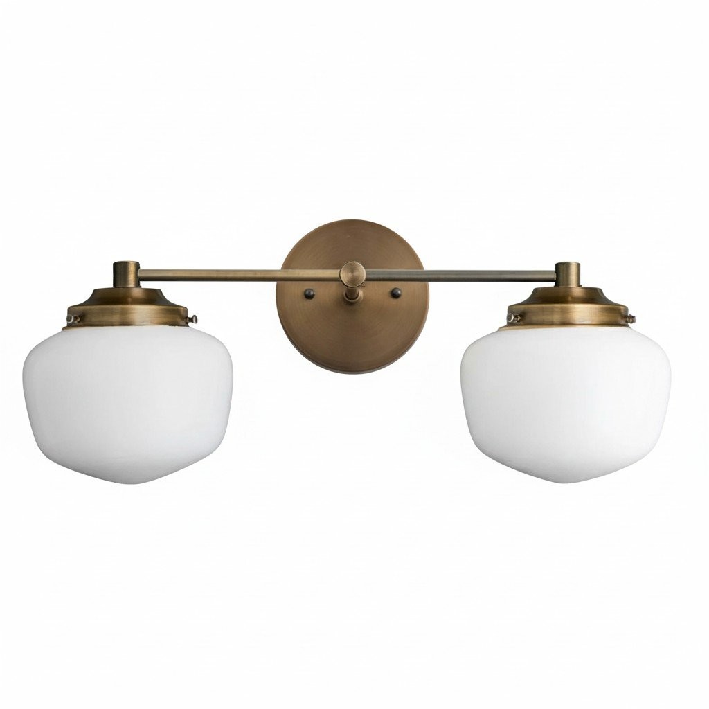 Opalume glazen Art Deco badkamerlamp - wandlamp met witte glazen kappen HL1668