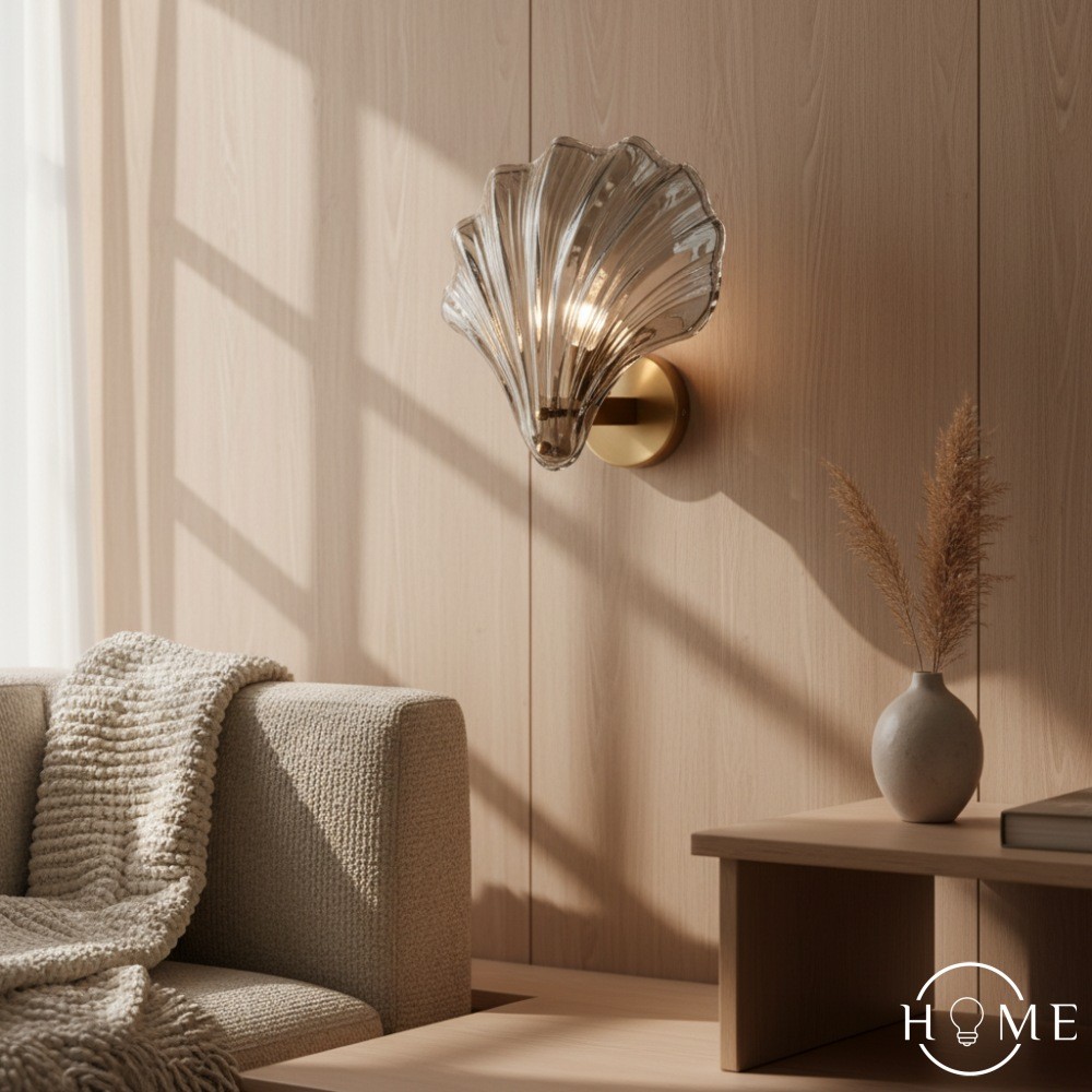 Moderne glazen design wandlamp in schelpvorm HL61