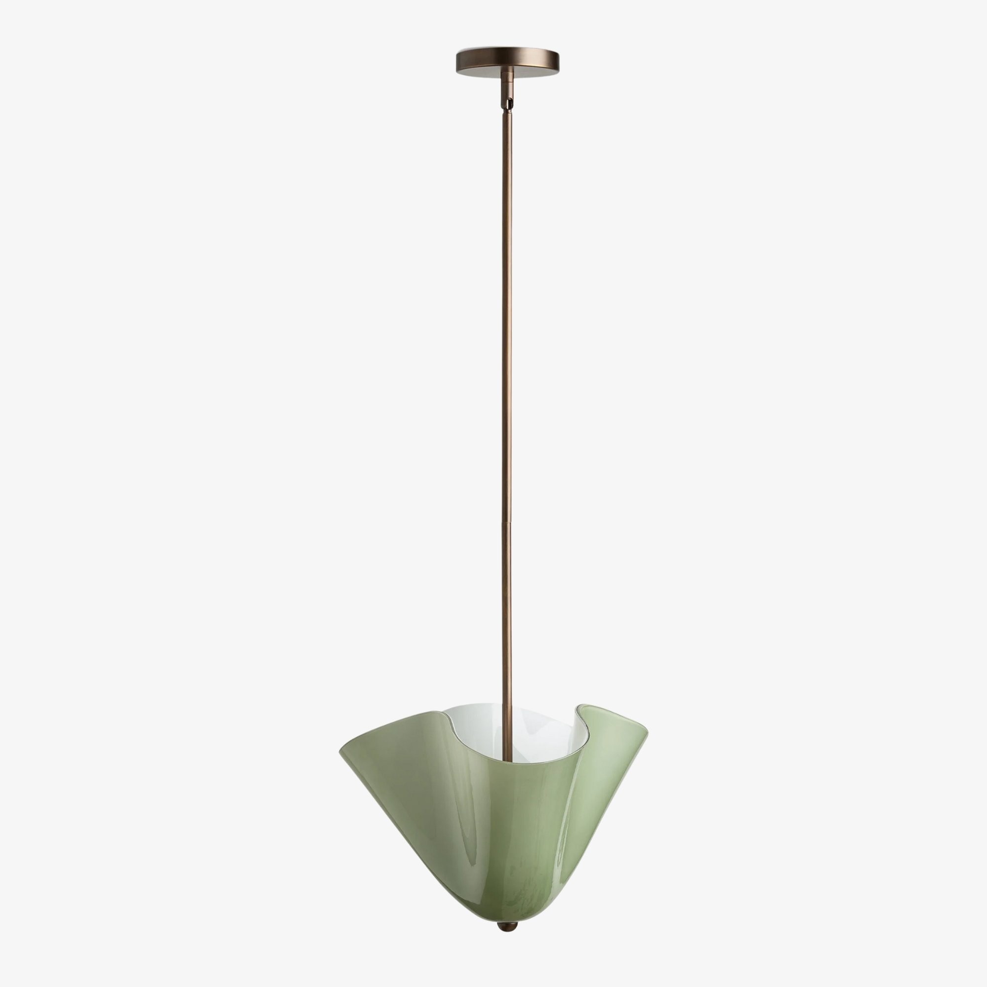 Bellina Radner hanglamp – gekleurde glazen kap met messing details voor moderne ruimtes HL1640