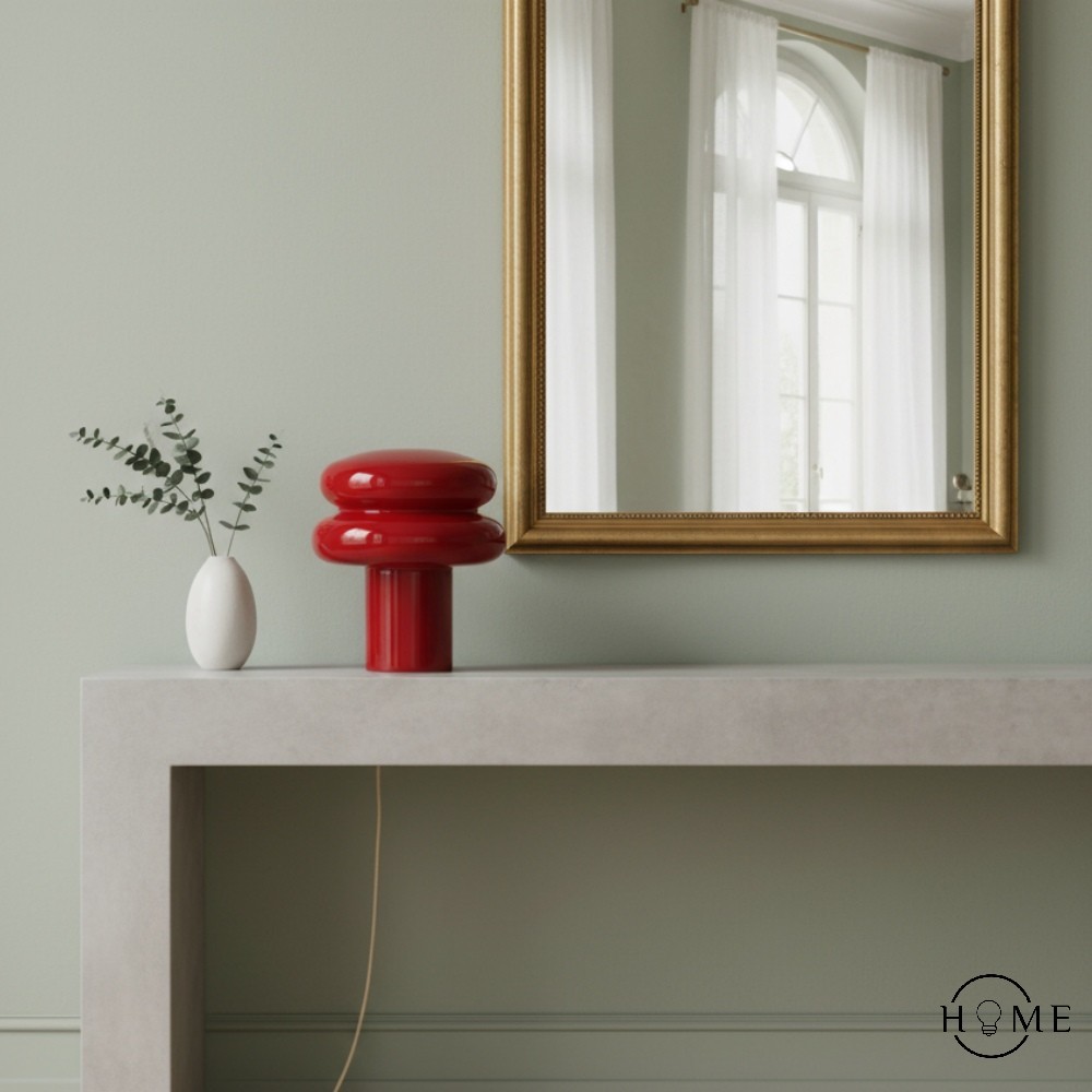 Orra Moderne Tafellamp van Opaalglas - Nachtlampje met paddenstoelvormige kap voor slaapkamer en studeerkamer HL1782