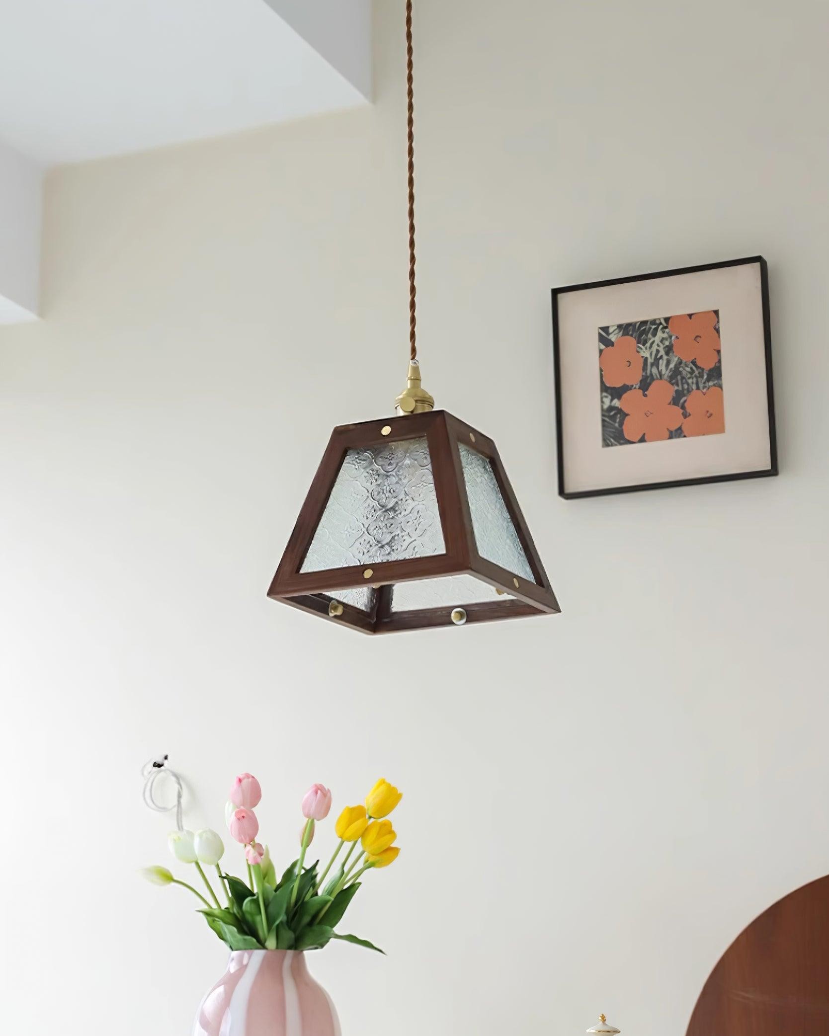 Retro patroon glazen hanglamp HL405