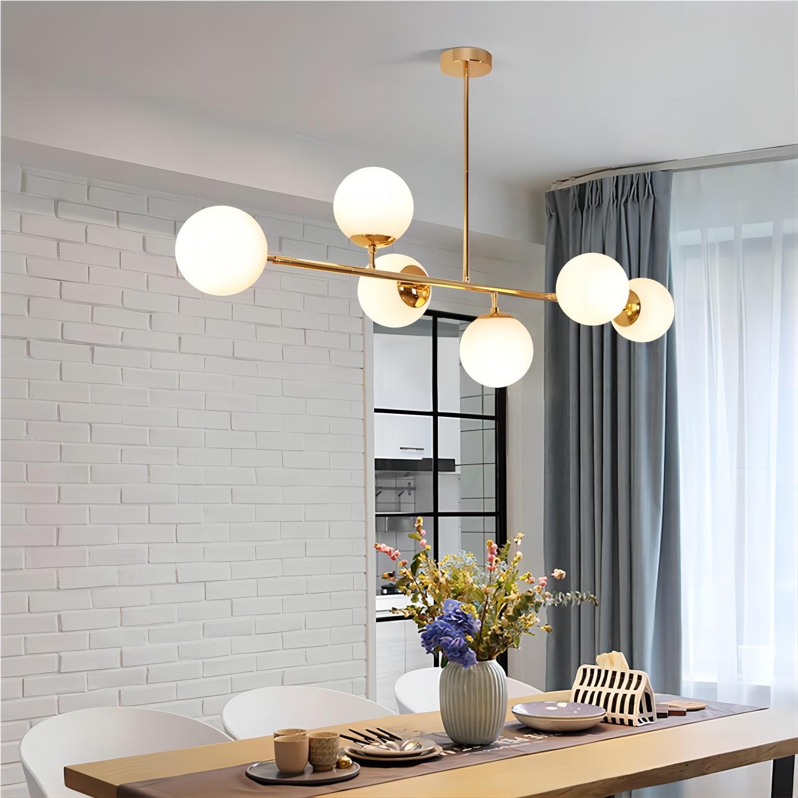 Moderne hanglamp met glazen bollen van metaal HL01