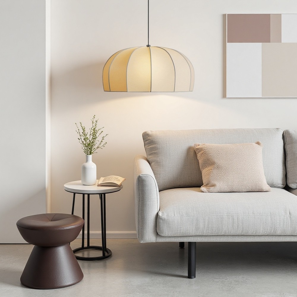 Hanglamp van zijdekoepel - elegante stoffen lamp voor eetkamer HL1323