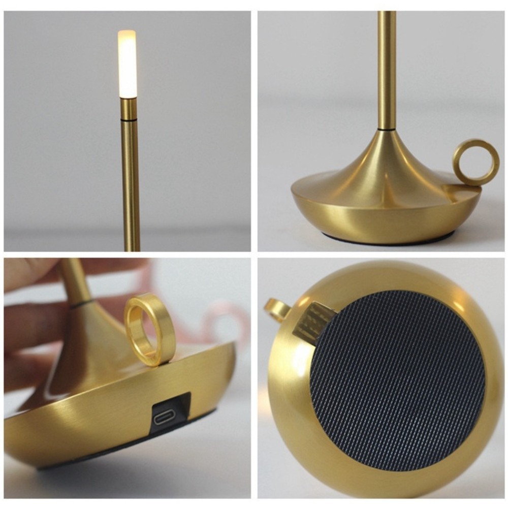 Vintage Metalen Kaars Oplaadbare Touch Dimbare Tafellamp HL922