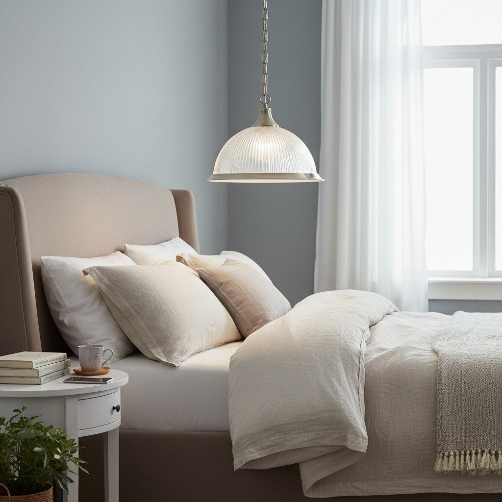TF Vintora Hanglamp met geribbeld glas - Elegante metalen afwerking voor keukens, eetkamers en gangen HL2221