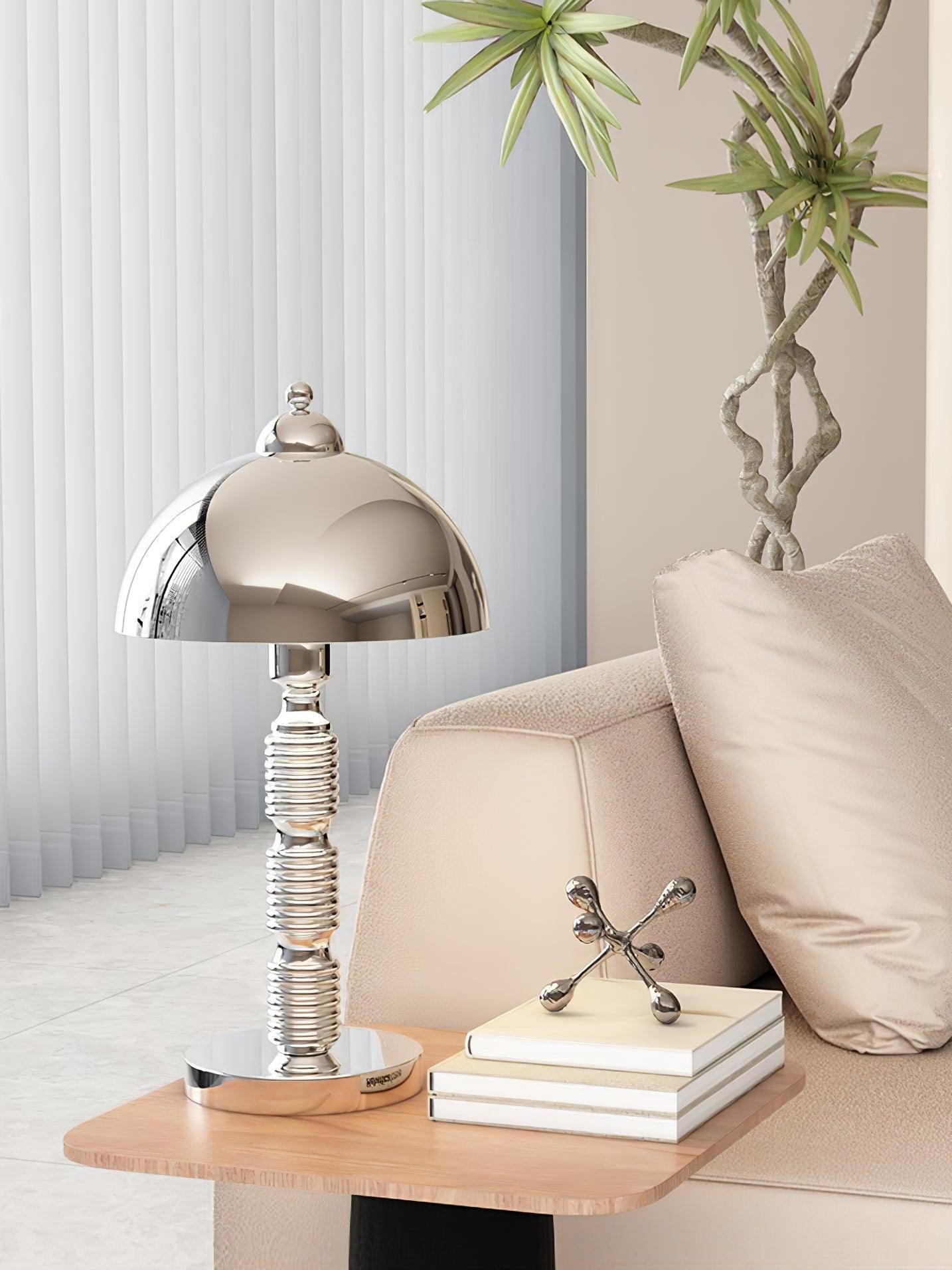 Nordic Iron Ronde Kap Geplooide Voet Tafellamp HL599