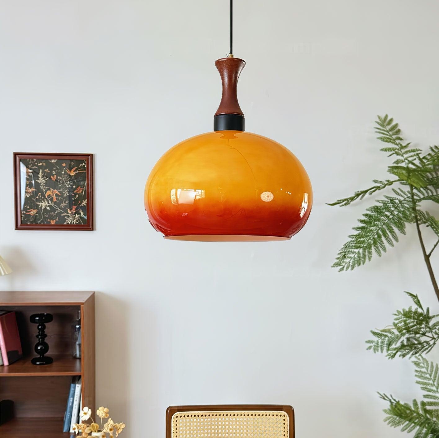 Bolvormige oranje praktische luxe hanglamp HL650