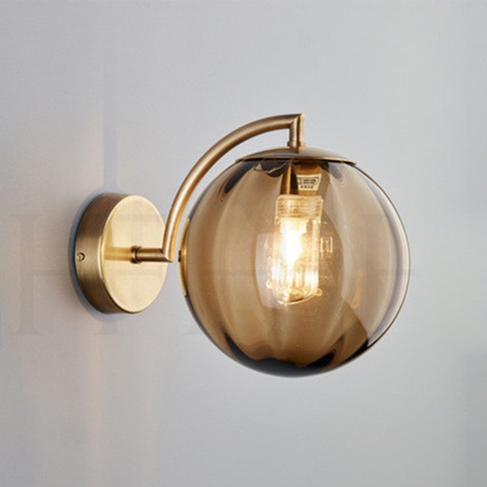Moderne glazen veelkleurige bolvormige gouden lamppaal wandlamp HL697