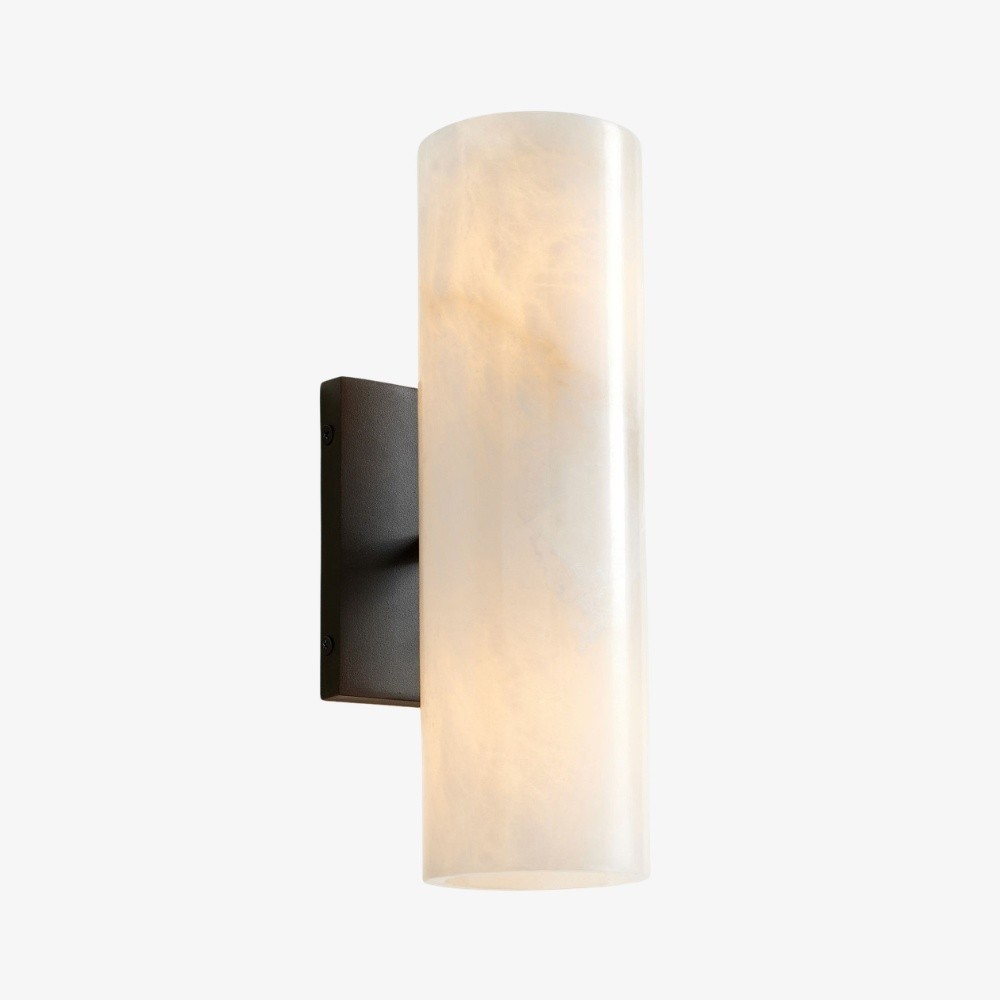 Wolvina Natural Marble Tube Wandlamp met Strakke Metalen Details HL1427