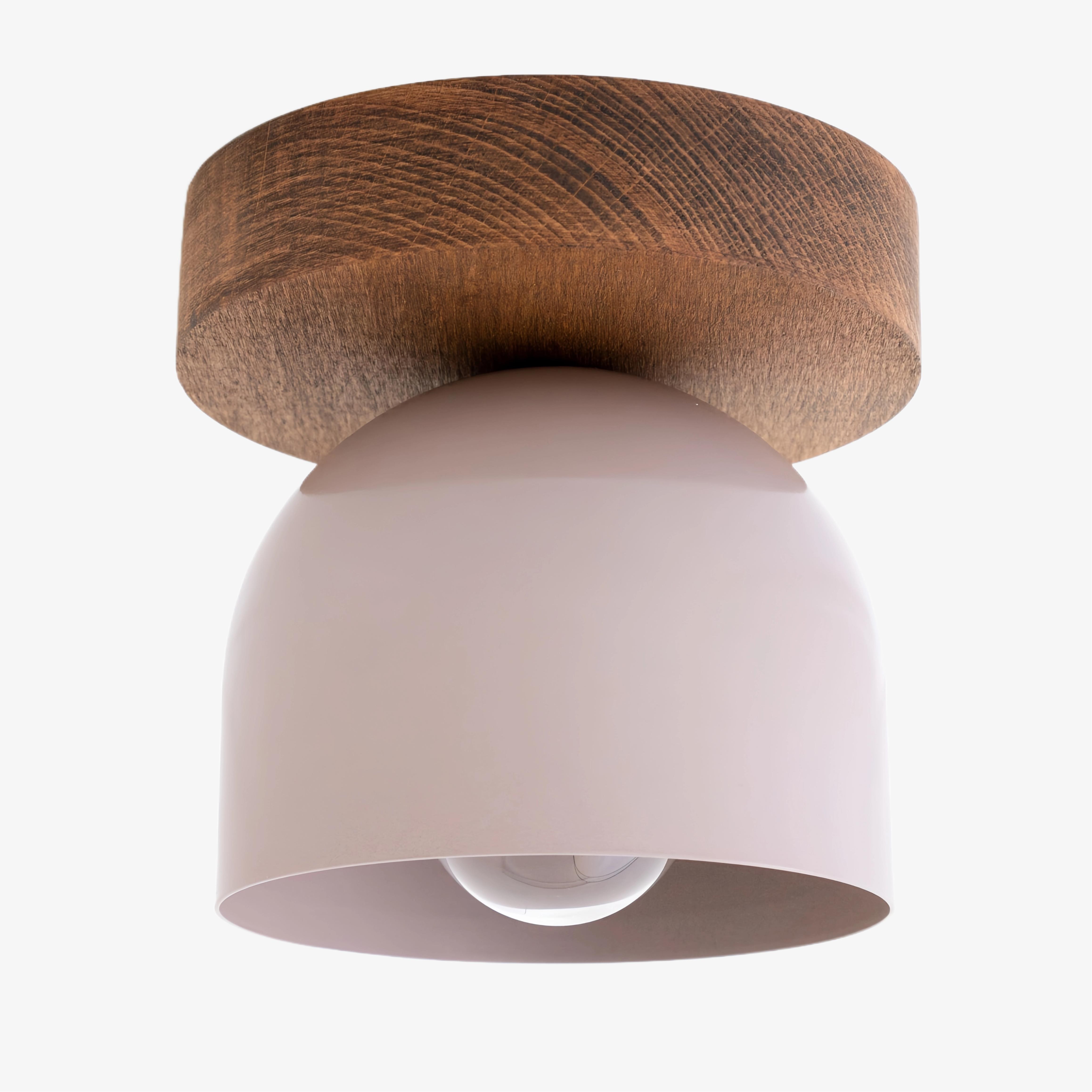 Metio Dome moderne rustieke plafondlamp - houten en metalen fusie HL1734