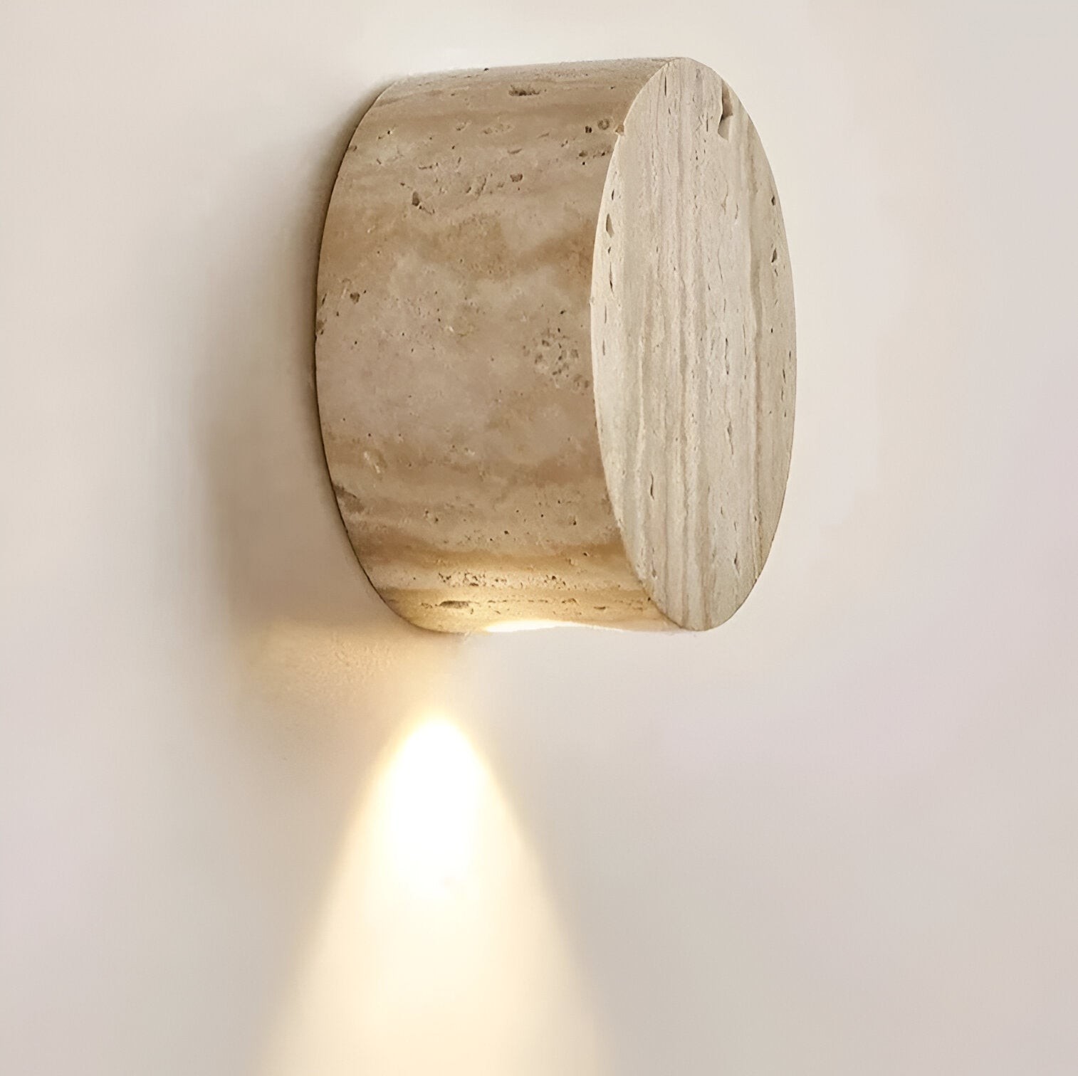 Japanse Wabi Sabi wandlamp van natuurlijk travertijnsteen HL3431