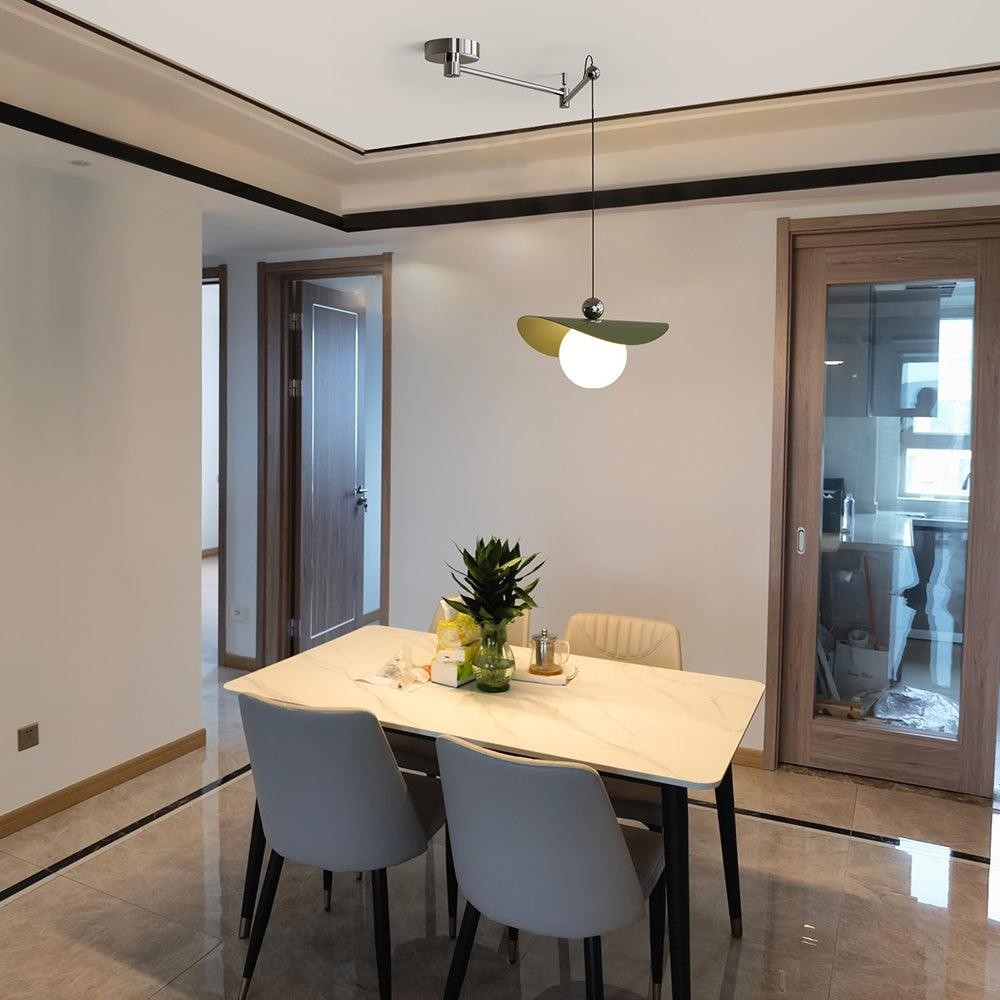 Eenvoudige verstelbare metalen hanglamp met zwenkarm HL990