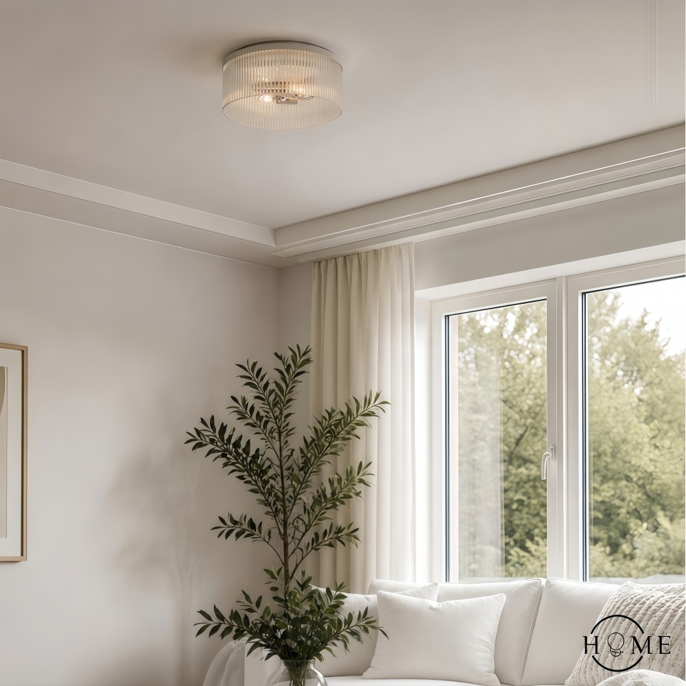 Cooper Geribbelde Glazen Plafondlamp HL1004