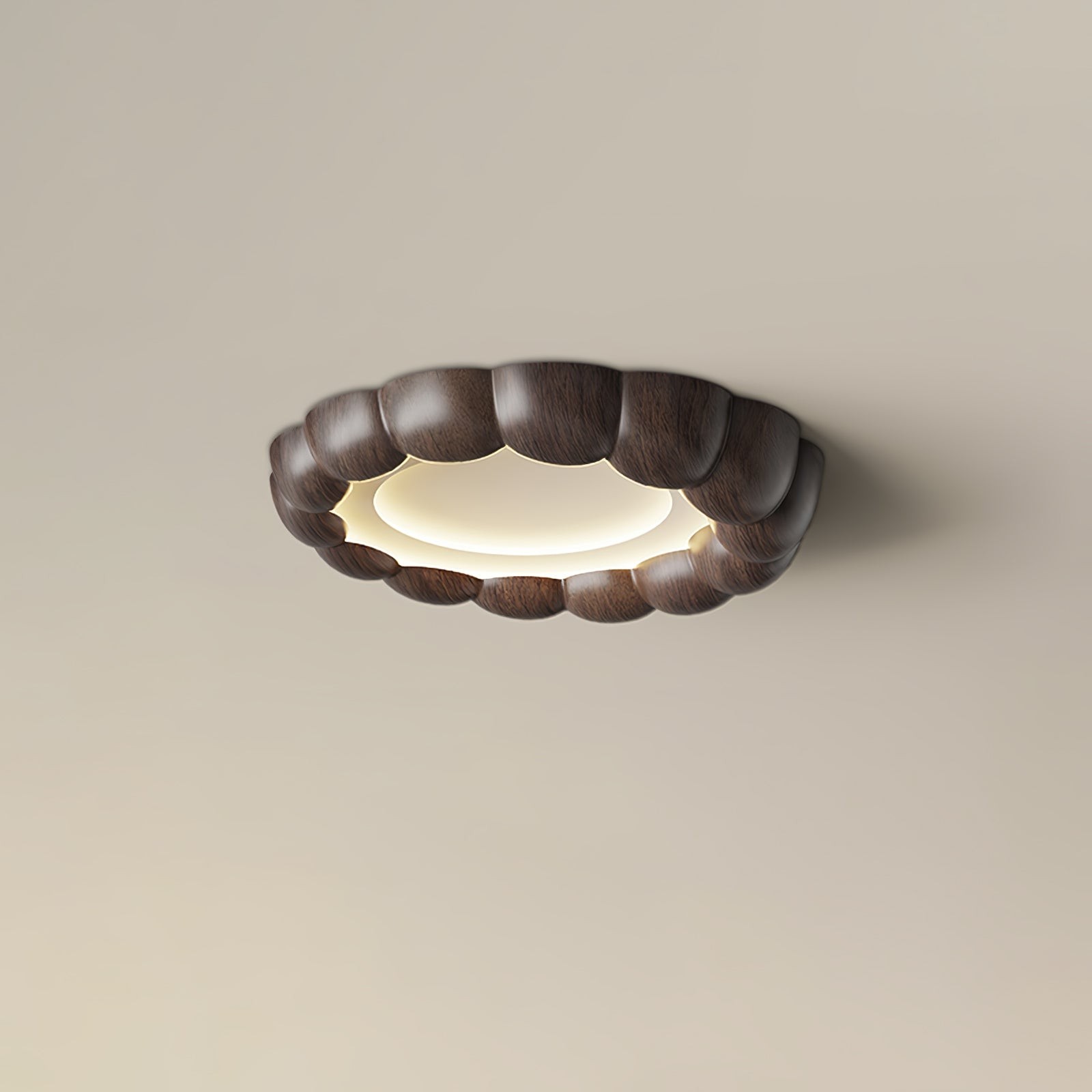Plafondlamp met imitatiehouten rimpel HL441
