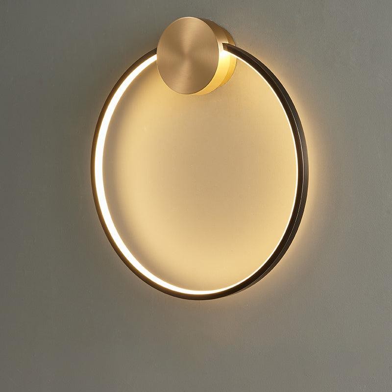 Minimalistische creatieve eenvoudige messing ronde LED-wandlamp HL776