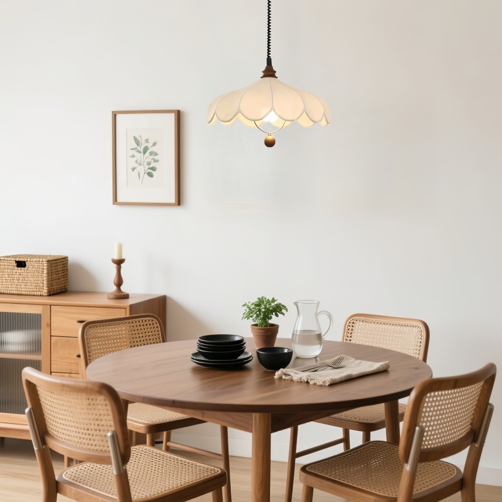 Hanglamp met stoffen bloemen - Frans bloemblaadjesontwerp voor gangpad HL1320