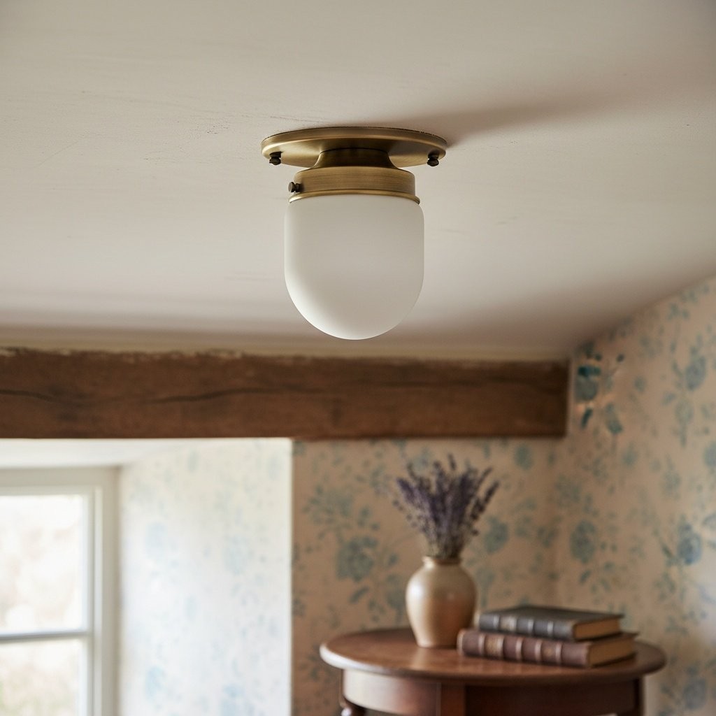 Opaalglas plafond- en wandlamp - Art Deco kleine bolvormige armatuur HL1662