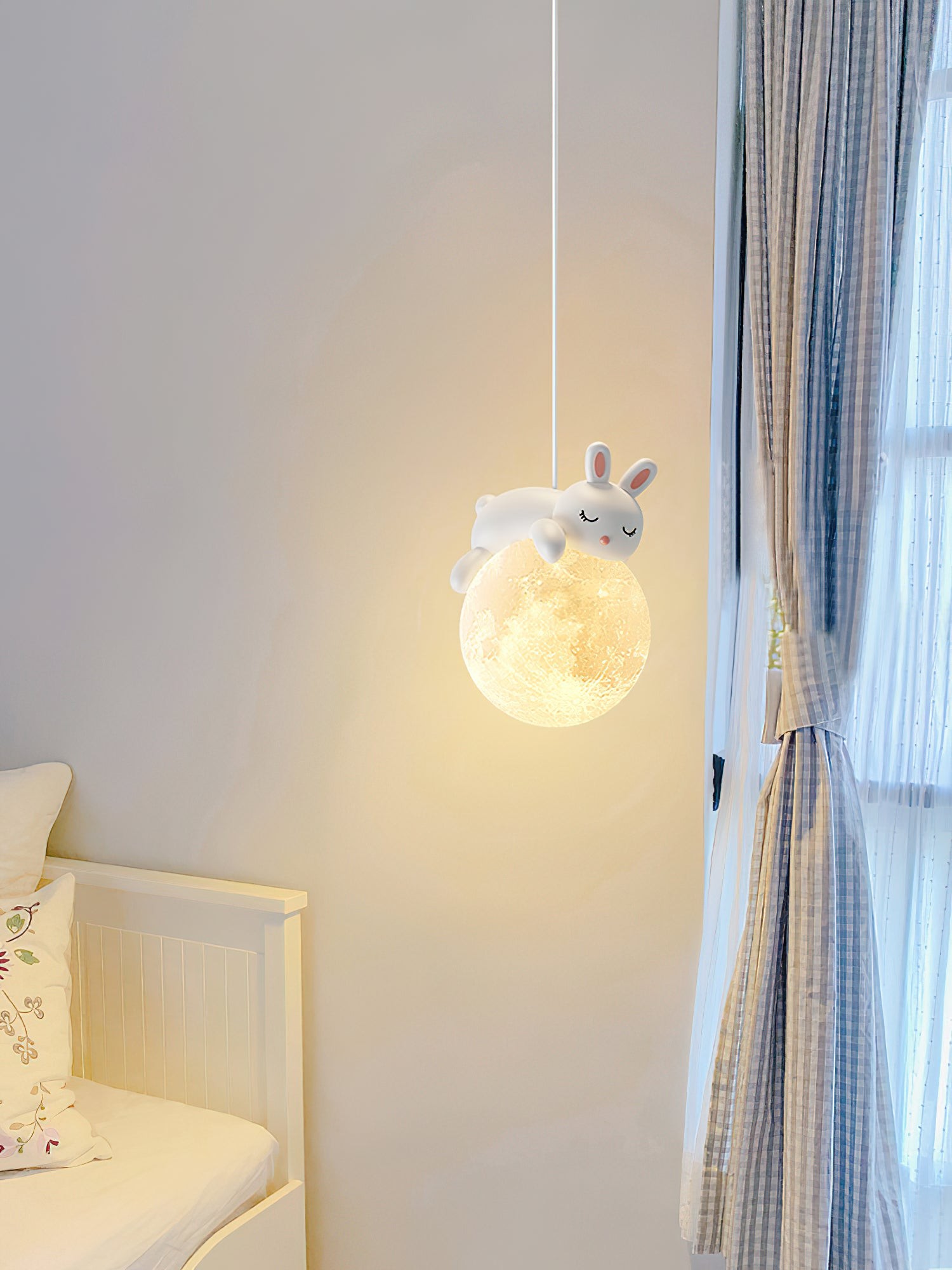 Crèmekleurige hanglamp met dierenmotief HL1189