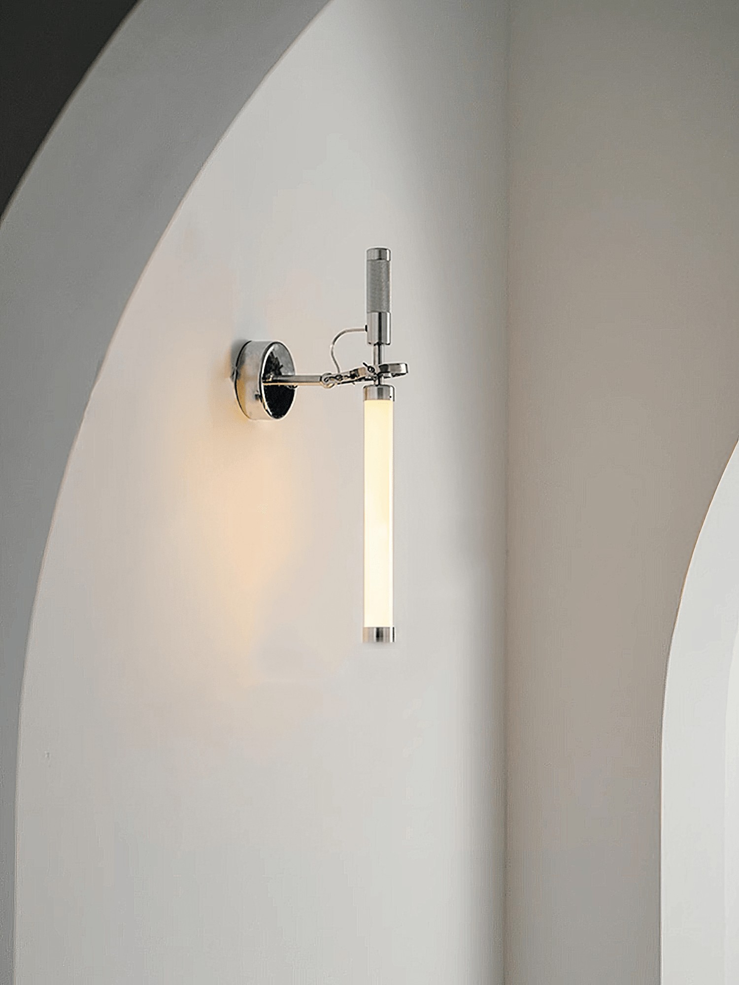 Moderne metalen zilveren staafvormige wandlamp HL1105