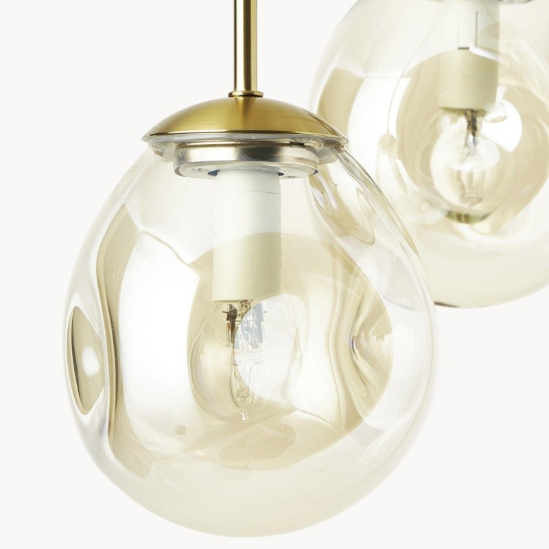 Glissora Hanglamp - Sculpturaal clusterontwerp van getint glas en metaal voor de entree HL1986