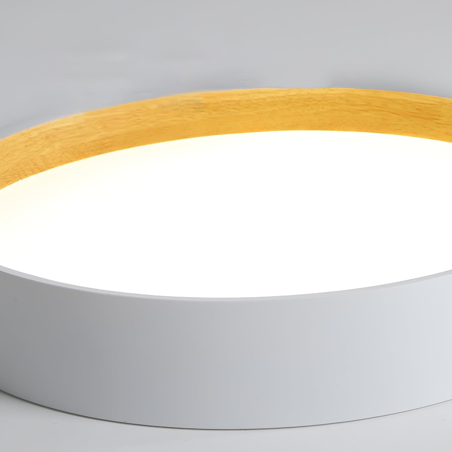 Japanse minimalistische creatieve ronde LED-plafondlamp met houtnerf HL759