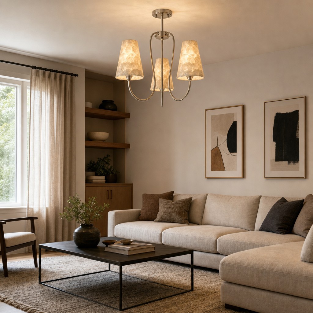Micahell Moderne Schelp Hanglamp - Sculpturale Kroonluchter met Meerdere Lampen voor de Woonkamer HL3532