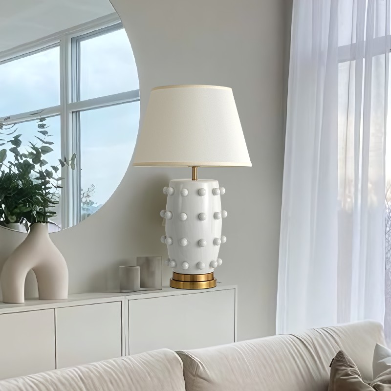 Moderne eenvoudige stippen keramische tafellamp HL601