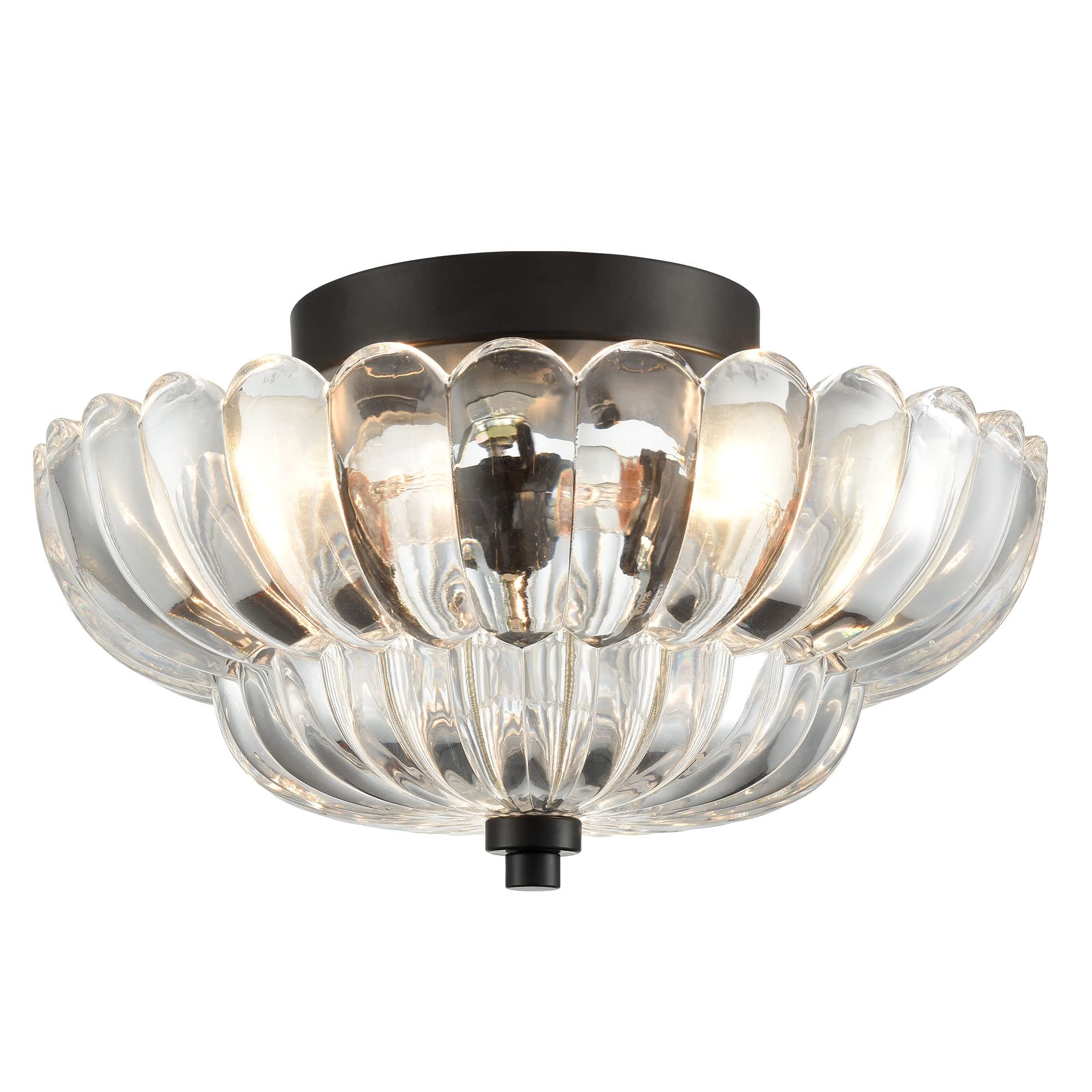 Semi-plafondlamp in parapluvorm, glazen lamp HL945