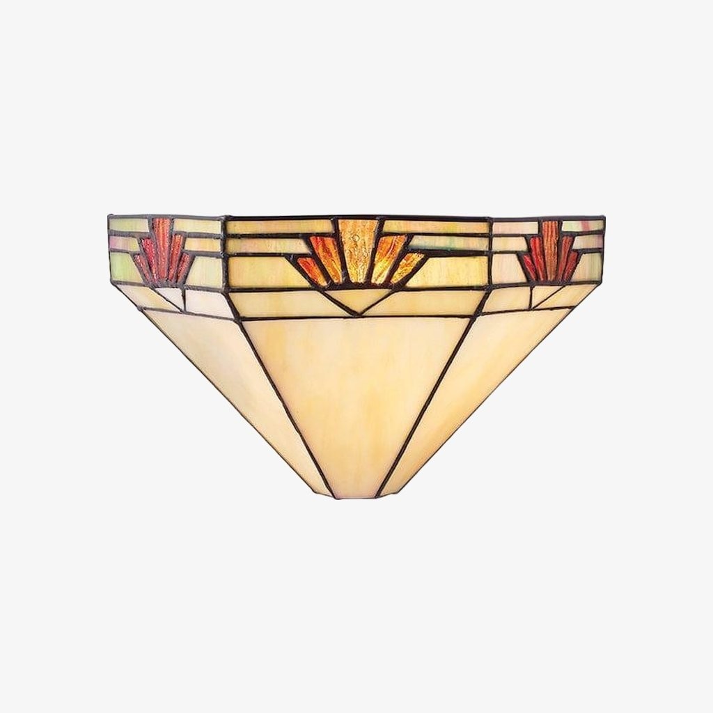 TF Nevada Ziggurat Wandlamp - Art Deco Glas-in-lood Wandlamp voor Hal en Woonkamer HL2237