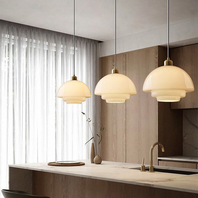 Art Deco Glazen Hanglamp - Elegante Sculpturale Hanglamp Voor Eetkamer en Keuken HL190