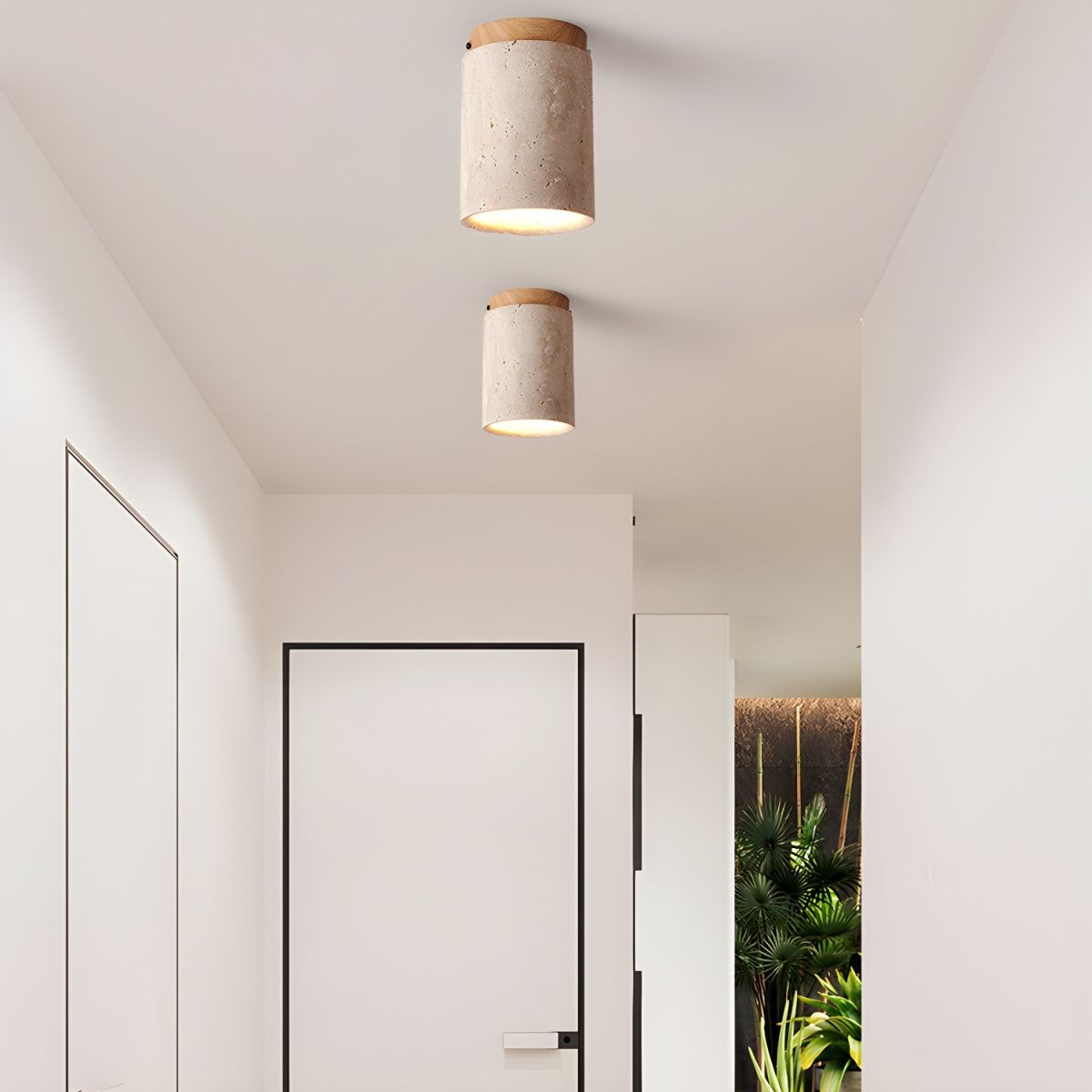 Marmeren Travertijn Kolom Plafondlamp HL901