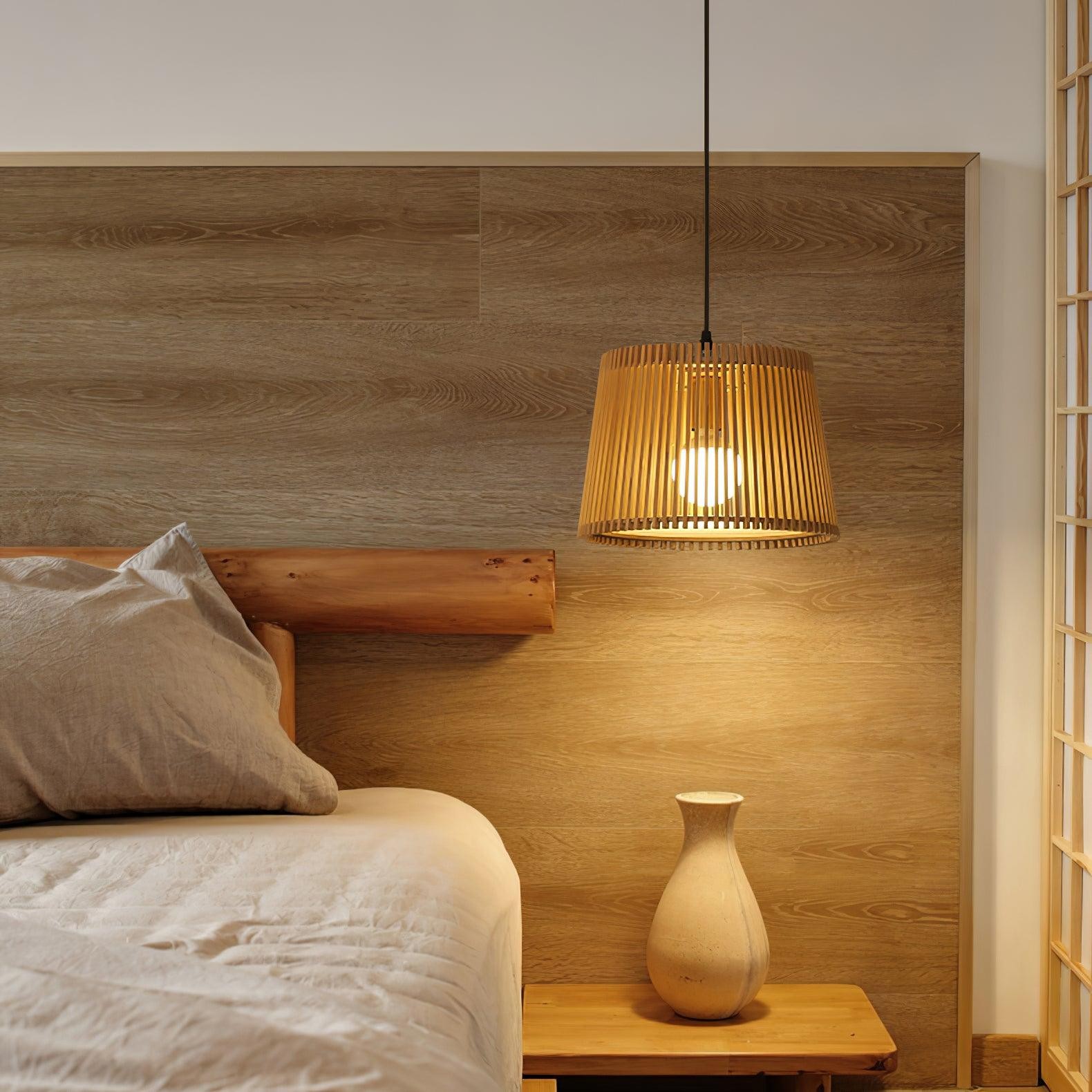 Houten boomstamkleurige kooi hanglamp HL752
