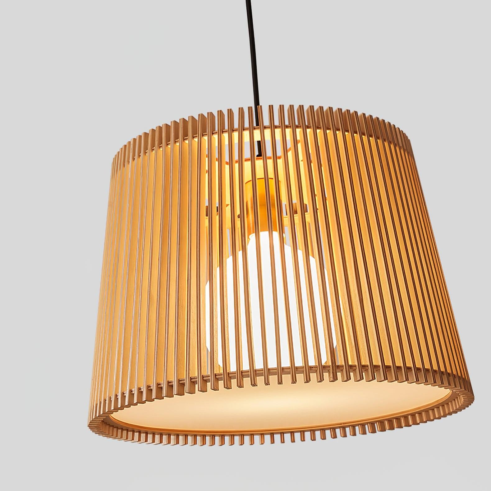 Houten boomstamkleurige kooi hanglamp HL752